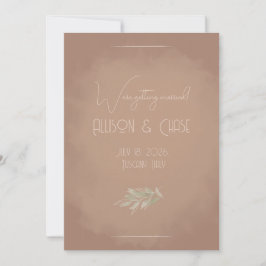 Cartão de Salvar a Data Minimalista Boho Terracota