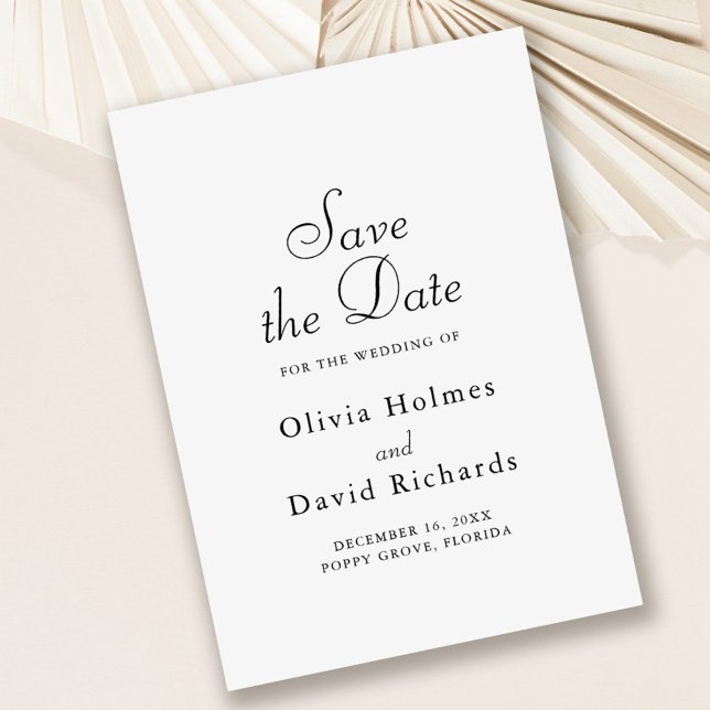 Cartão de Salvar a Data Minimalista Elegante (Elegant Minimalist Save the Date Card on dusty rose background.)