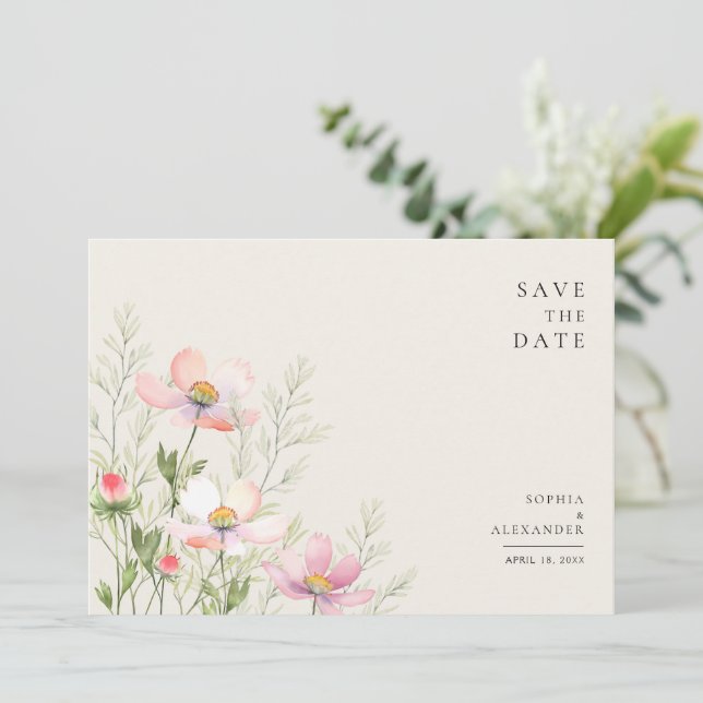 Cartão de Salvar a Data Plano para um casamento de (Em pé/Frente)