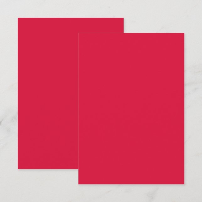 Cartão de Salvar a Data Vermelho Carmesim Plano –  (Frente/Verso)