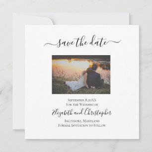 Cartão de Salvar Data de Fotografia Elegante Forma