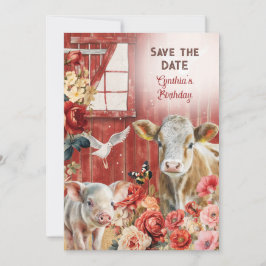 Cartão de Salvar Data Farmland Chic
