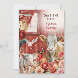 Cartão de Salvar Data Farmland Chic