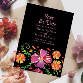 Cartão de Salve a Data da Festa Floral Mexicana Co