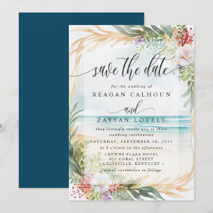 Cartão de Salve a Data de Casamento com Aquarela n