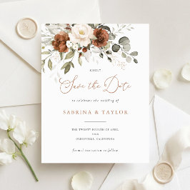 Cartão de Salve a Data de Casamento com Creme de F