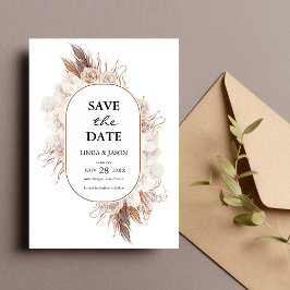 Cartão de Salve a Data de Casamento com Flores de