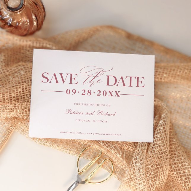 Cartão de Salve o Dia de Casamento Simples Moderno (Criador carregado)