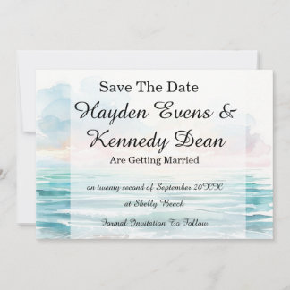 Cartão de Salve o Dia para Casamento na Praia | aq