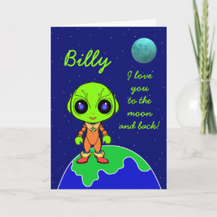 Cartão de São Valentim Alien com nome por Jo Image
