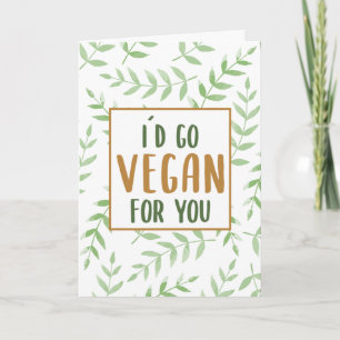 Cartão de São Valentim 'Aquarela Eu iria vegan por