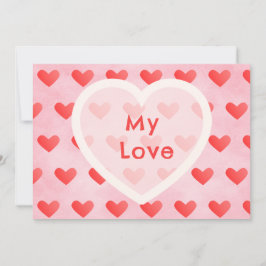 Cartão de São Valentim de Coração de Aquarela Fofa