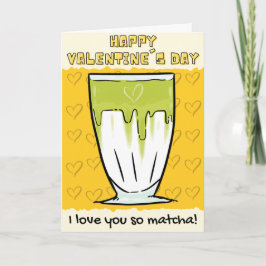 Cartão de São Valentim de Matcha Engraçado