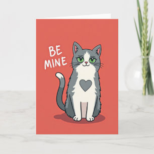 Cartão de São Valentim do Gato 'Seja Meu'