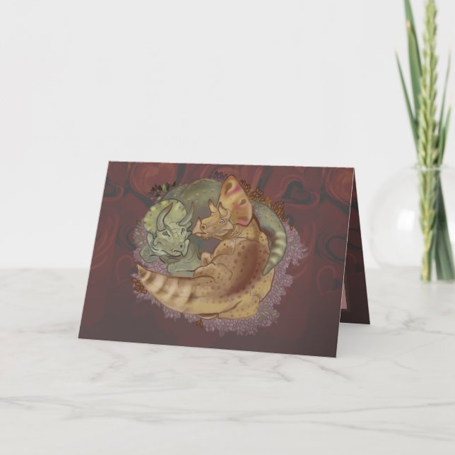 Cartão de São Valentim Triceratops Snuggles (Frente)