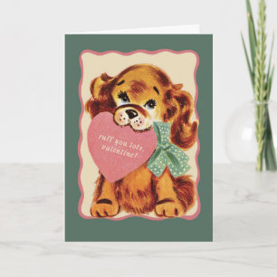 Cartão de São Valentim Vintage de Cachorrinho – Eu