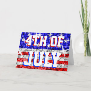 Cartão de saudação "4 de julho" Glitz USA