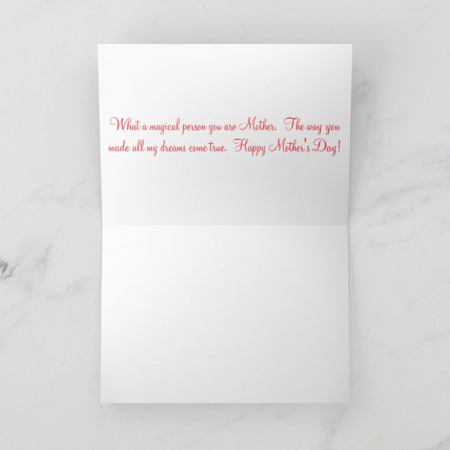 Cartão de saudação 5x7. Feliz Dia de as mães, Ragd (Interior)