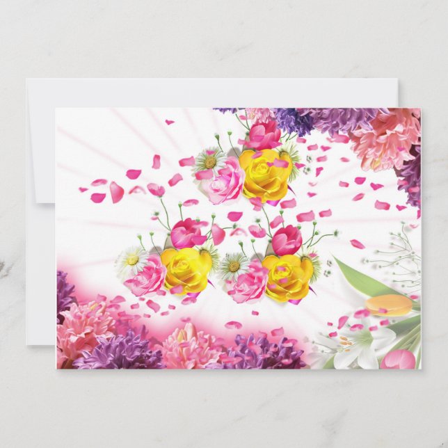 Cartão de saudação 5X7 Flores (Frente)