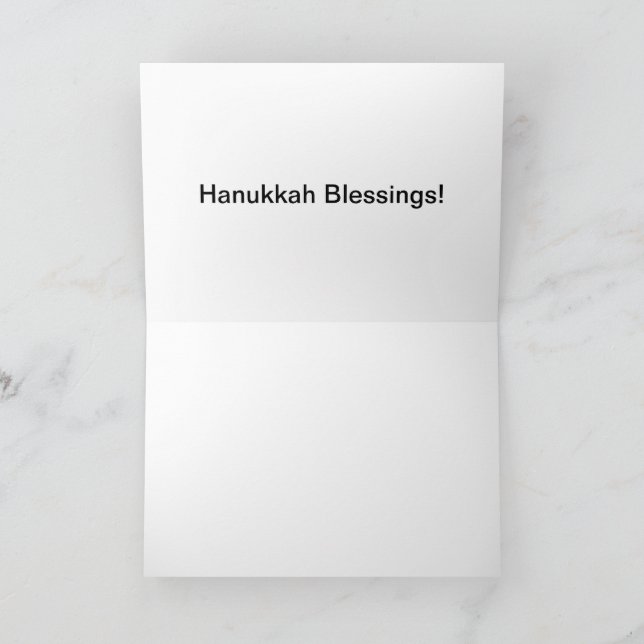 Cartão de saudação 5x7. Leão Hanukkah feliz (Interior)