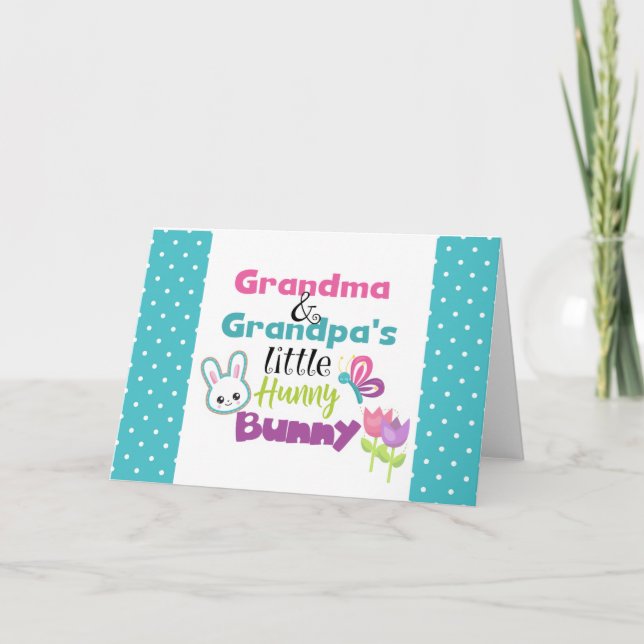 Cartão de Saudação à Páscoa Coelhinha do Vovô (Frente)