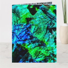 Cartão de saudação abstrato azul-calmo dobrado,Hal