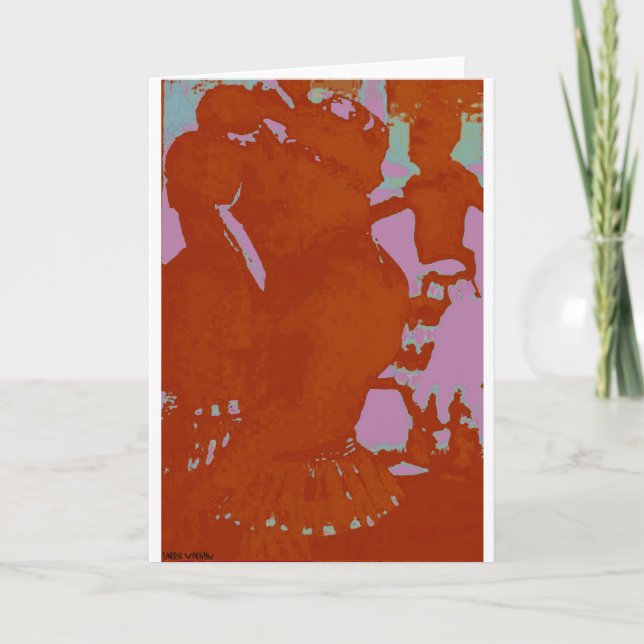 Cartão de Saudação Afro-Drummers-Tribal ArtBlank (Frente)