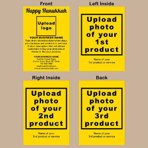 Cartão de Saudação Amarelo de Hanukkah para Empres