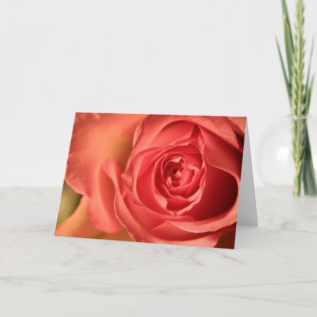 Cartão de Saudação Amor Rosa Rosa Suave (Frente)