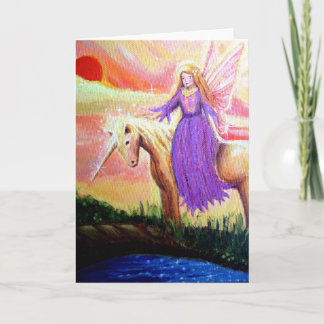 Cartão de Saudação Angel e Unicorn