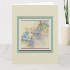 Cartão de Saudação Aquarela Mirtilo