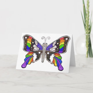 Cartão de Saudação Arco-Íris-Borboleta