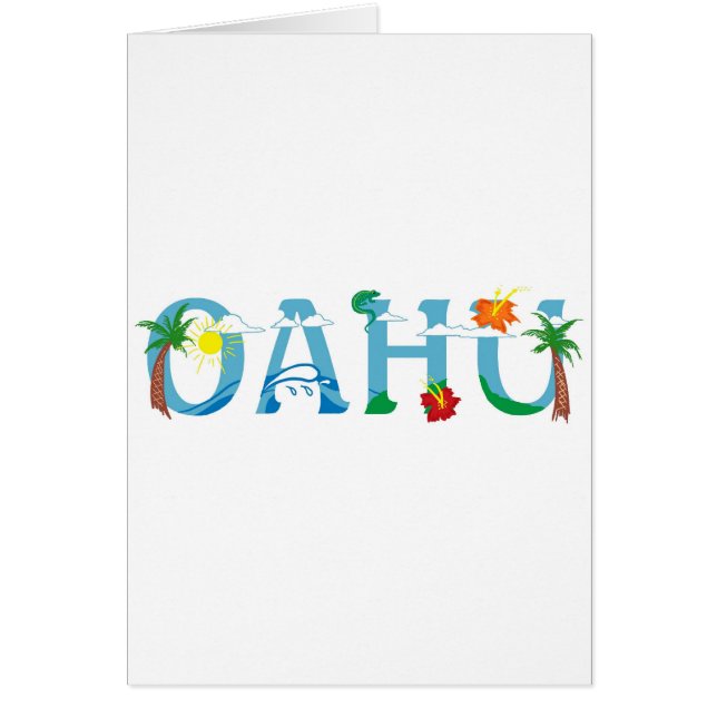 Cartão de saudação artístico Oahu Hawaii (Frente)