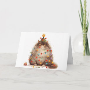 Cartão de Saudação às Luzes de Gato Tangido de Nat