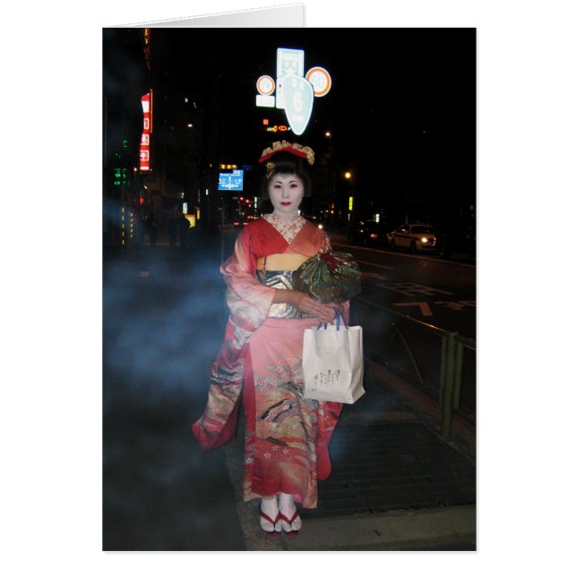 Cartão de Saudação Asakusa Geisha Neo Tokyo (Frente)
