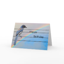 Cartão de Saudação - Ave Azul de Aniversário