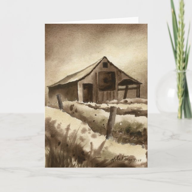 Cartão de Saudação "Barn in Browns" (Frente)