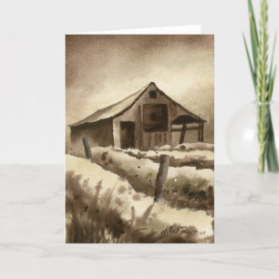 Cartão de Saudação "Barn in Browns"
