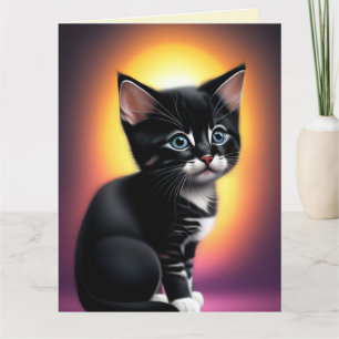 Cartão de Saudação BIRTHDAY CAT KITTEN ART