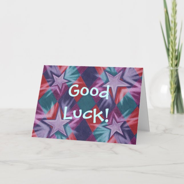 Cartão de saudação "Boa Sorte" do Jester Negro (Frente)