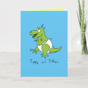 Cartão de Saudação Bonito para o Dinossauro Tip