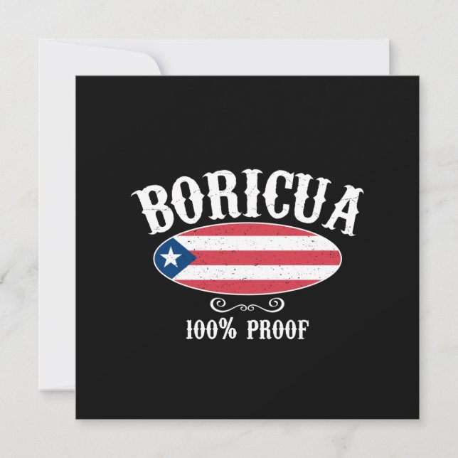 Cartão de Saudação Boricua 100% Porto Rico (FLAT) (Frente)