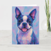 Cartão de Saudação Boston Terrier - Placa de Vazio