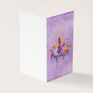 Cartão de Saudação Botânica de Buquê Suculto Roxo