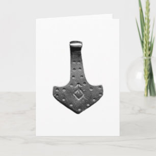 Cartão de saudação branco do Martelo de Thor de Aç