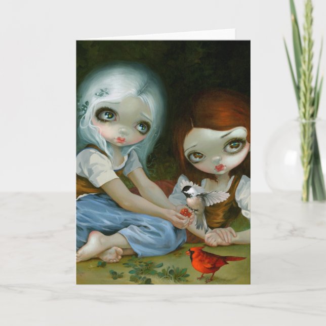 Cartão de saudação "branco e Rosa vermelho-neve" (Frente)