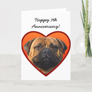 Cartão de saudação Bullmastiff do 7 Aniversário Fe