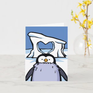 Cartão de Saudação Cardíaca do Pintinho Pinguim