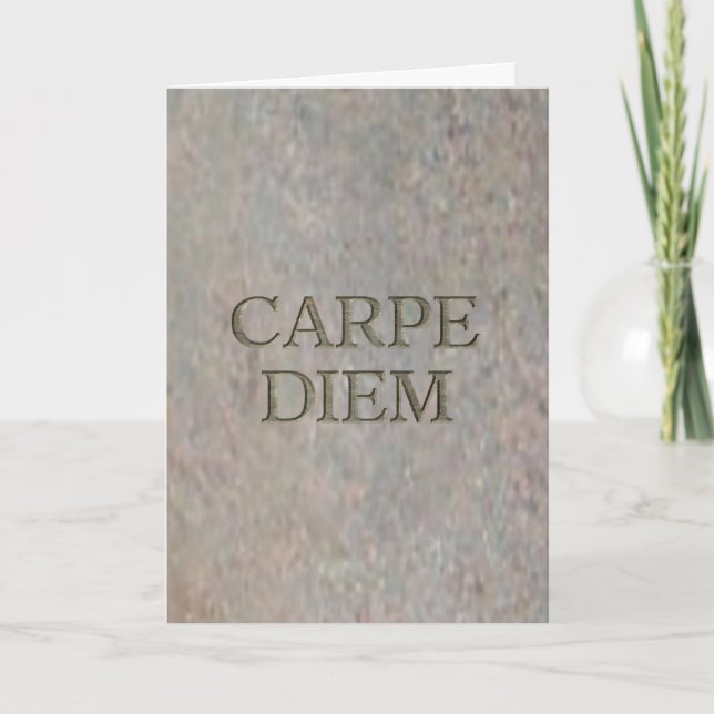 Cartão de saudação Carpe Diem Stone (Frente)