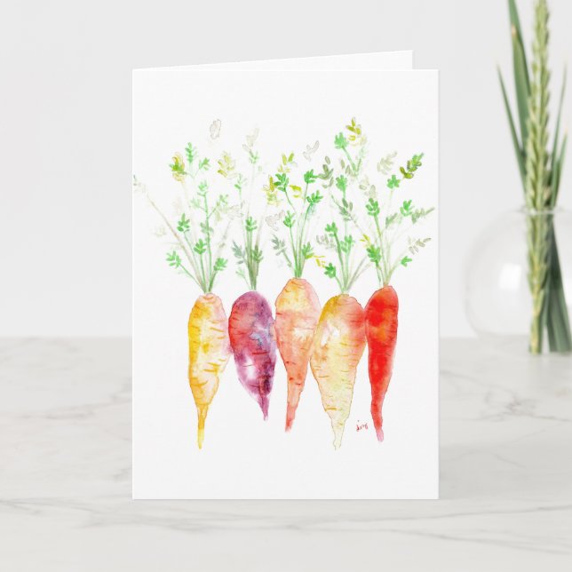 Cartão de Saudação - Carrozes Heirloom de Aquarela (Frente)
